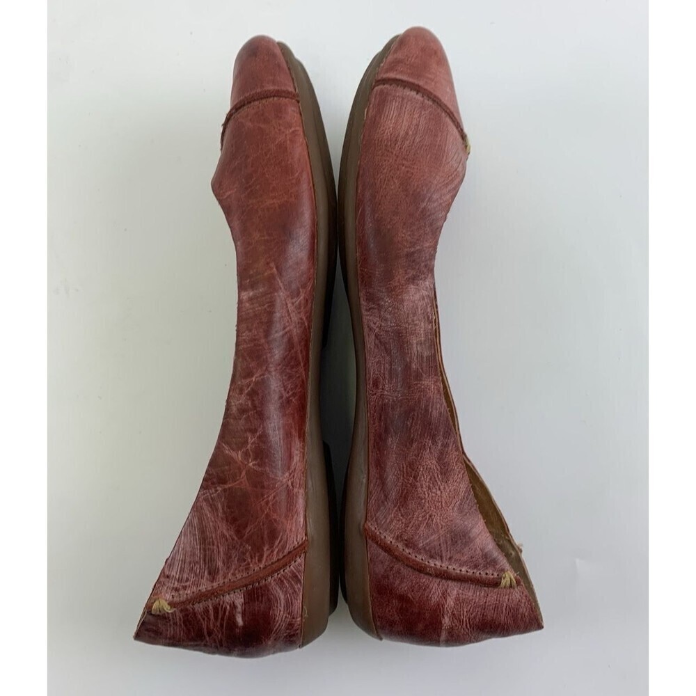 Olukai Pueo Ballent Flat Brushed Red Leather Slip On Round Toe Comfort Womens 9 - Picture 10 of 12